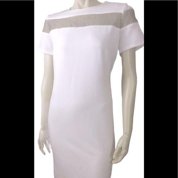 NWT Julia Jordan White Sheath Dress w/Chain Detail - Picture 1 of 6